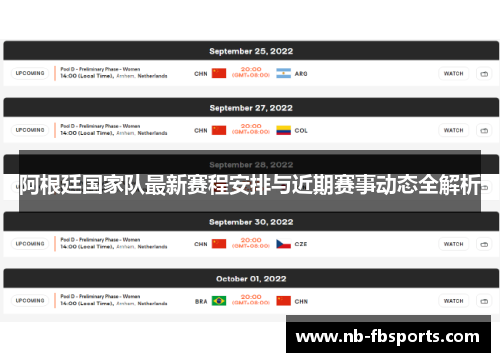 阿根廷国家队最新赛程安排与近期赛事动态全解析